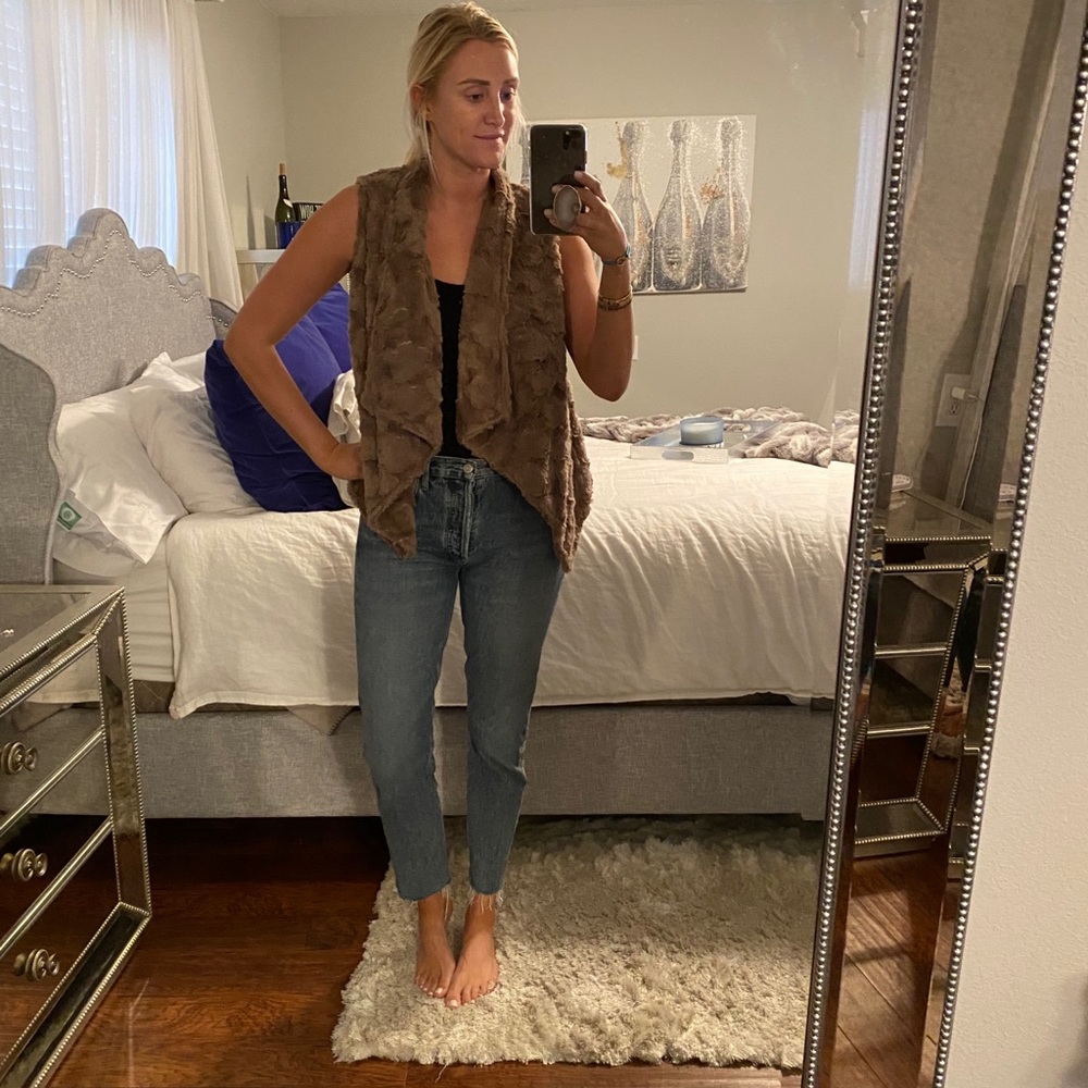 Brown velvet Anthropology Vest